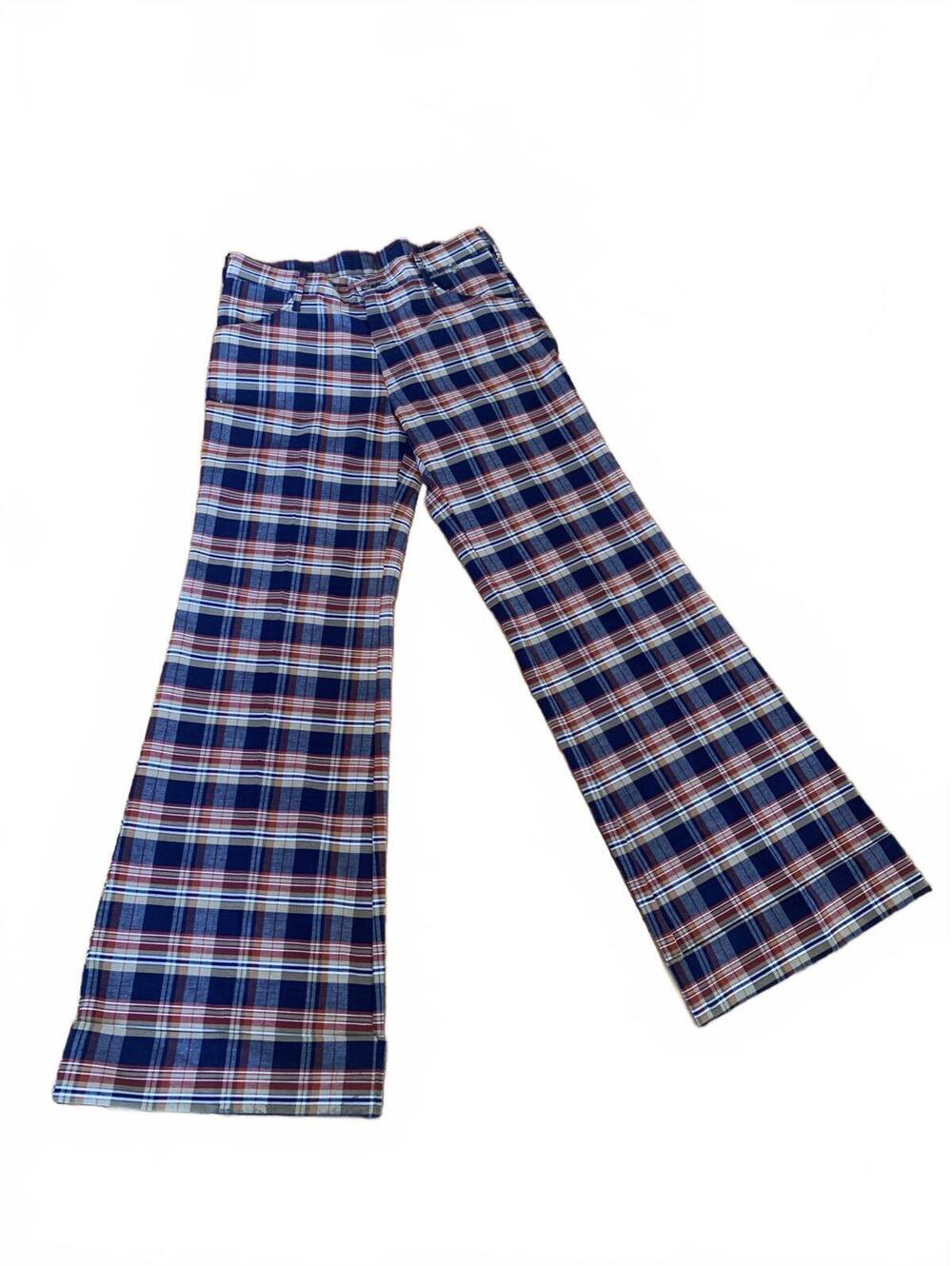 Vintage Tobias Trousers Plaid Wide-Leg Trousers